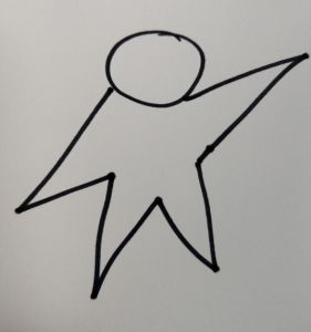 Hand-drawn star person used to render a human figure simply